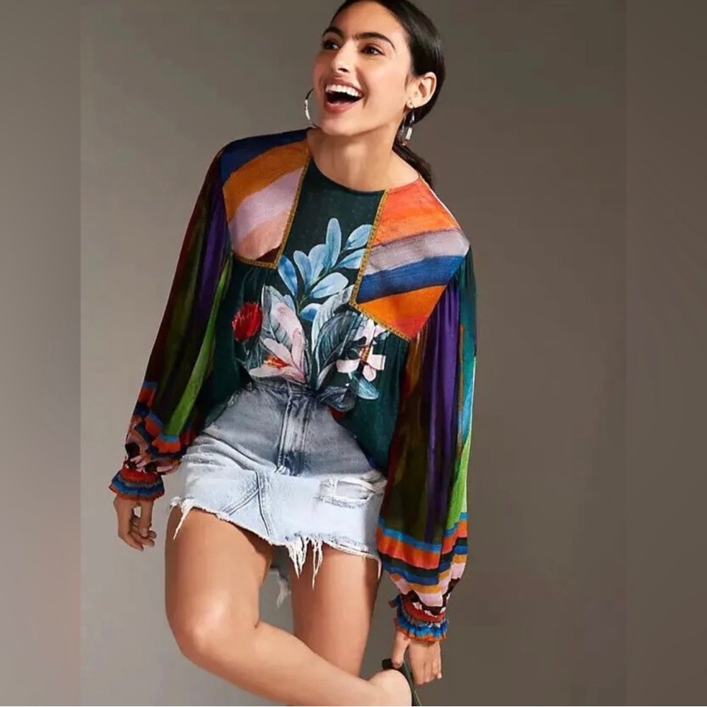 Anthropologie blouse gorgeous! Sold out! Retail $128 bl-ank